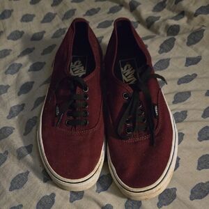 Vans Men's Dark Red Canvas Sneakers